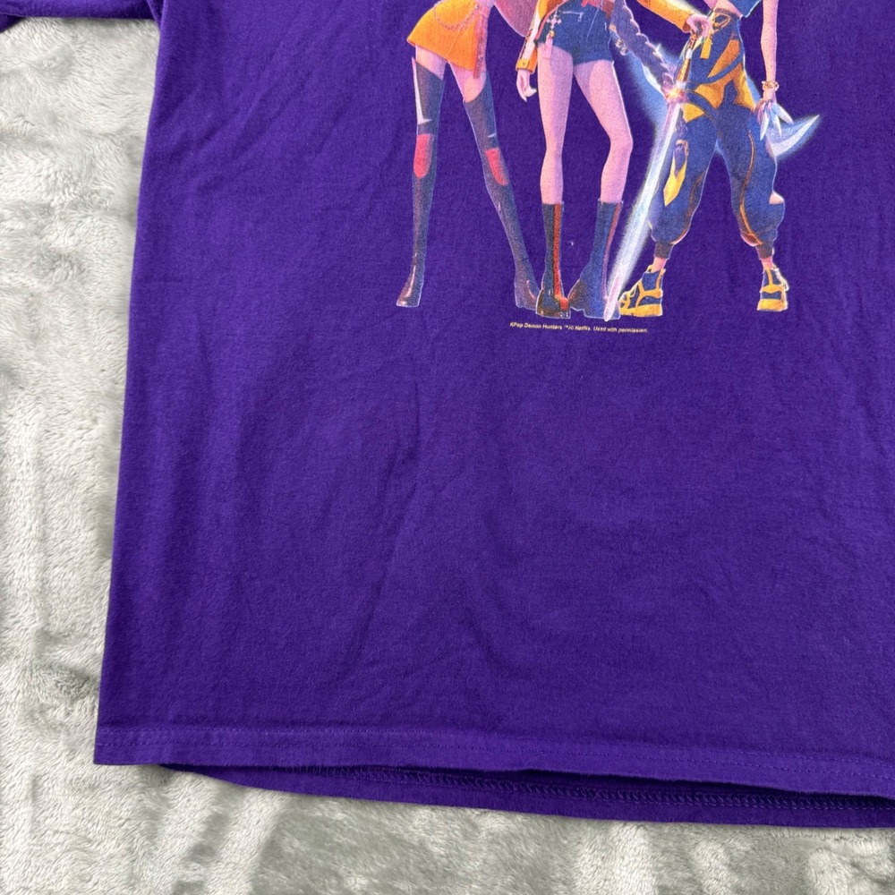 Netflix K-Pop Demon Hunters Purple Graphic T-Shirt Kids Youth Medium Port Co - Picture 8 of 13